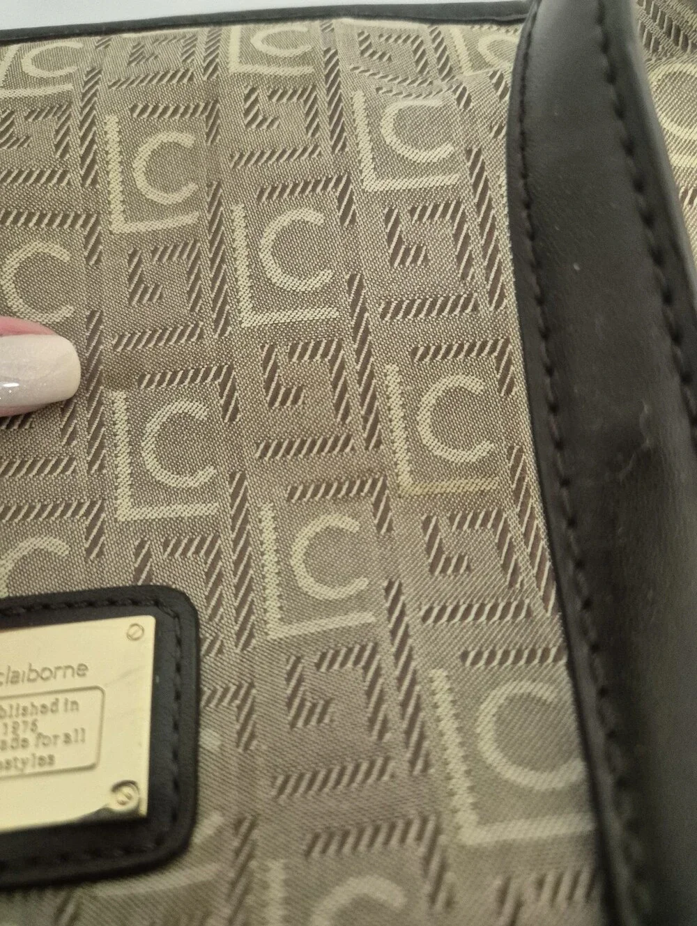 Classic Monogram Shoulder Bag in Beige and Black